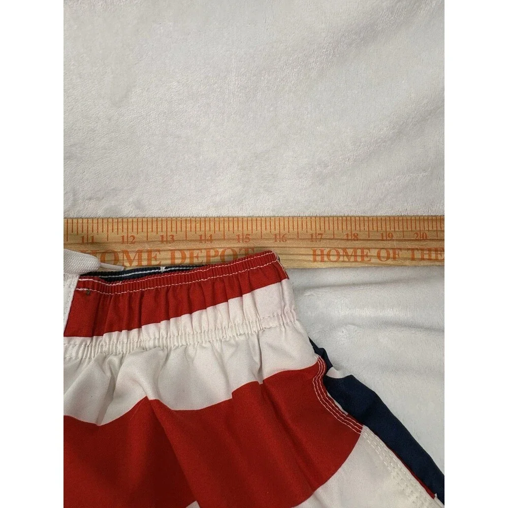 Kanu Surf Swim Trunks Men's Sz  XL Red Blue White American Flag USA Mesh Lined